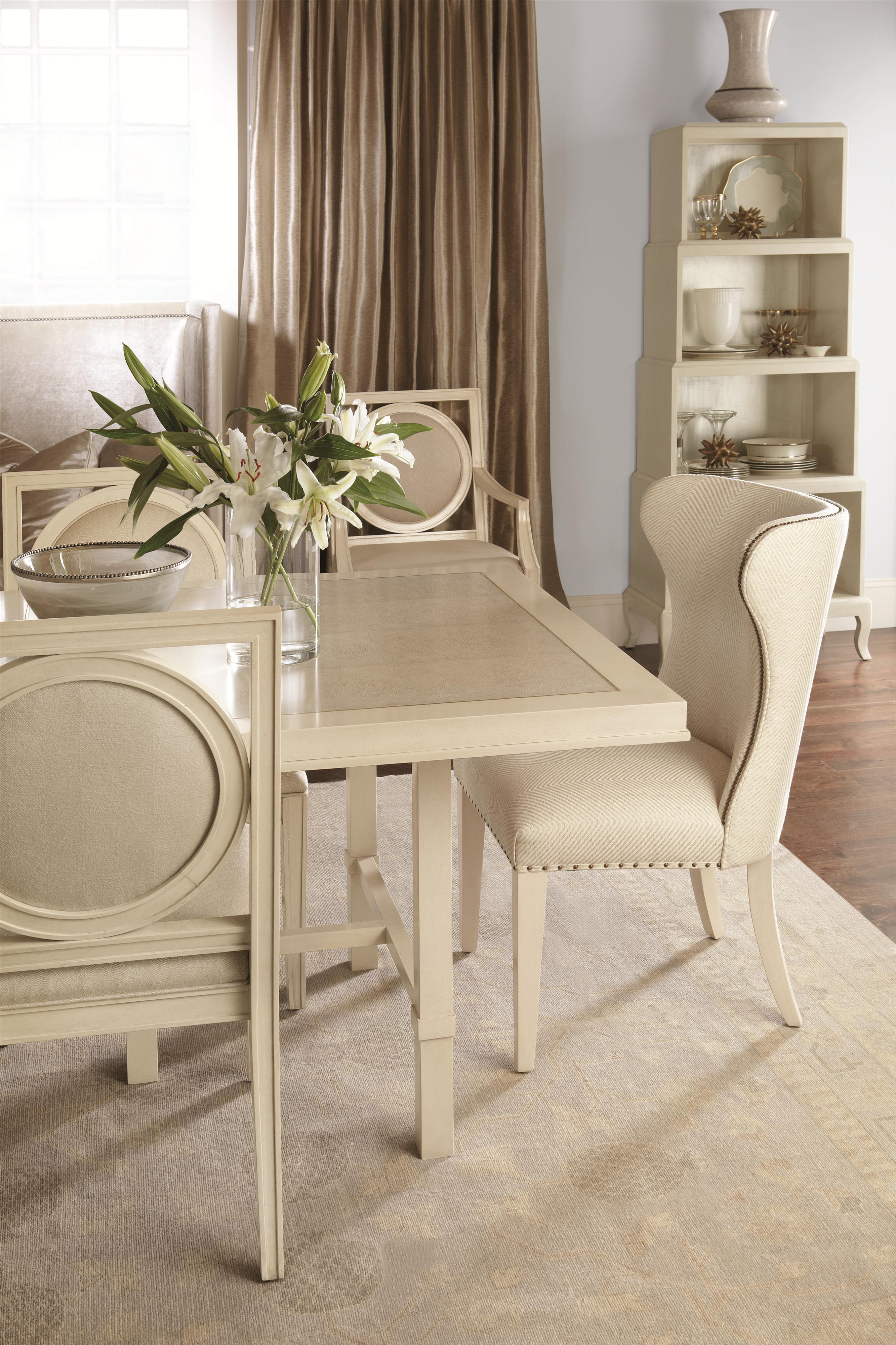 Bernhardt Salon Upholstered Wing Dining Chair with Spaced Nailhead Trim Belfort Furniture
